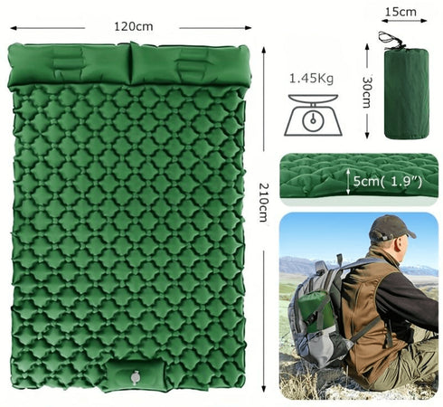 Luftmatratze für 2 Personen mit integrierter Pumpe